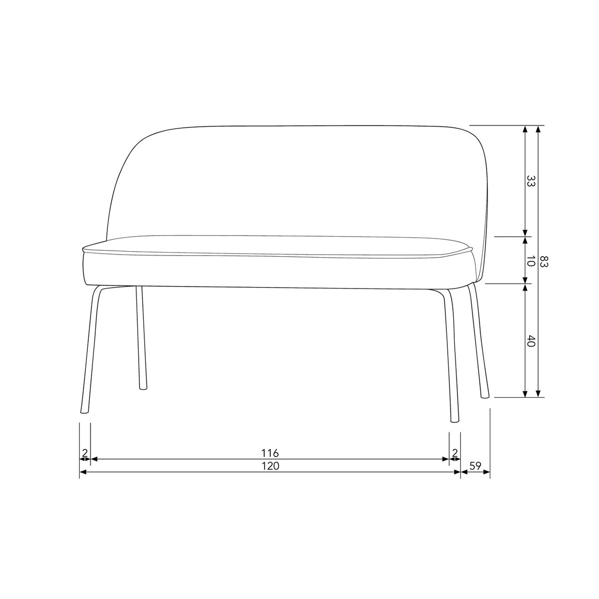Vogue Dining Bench