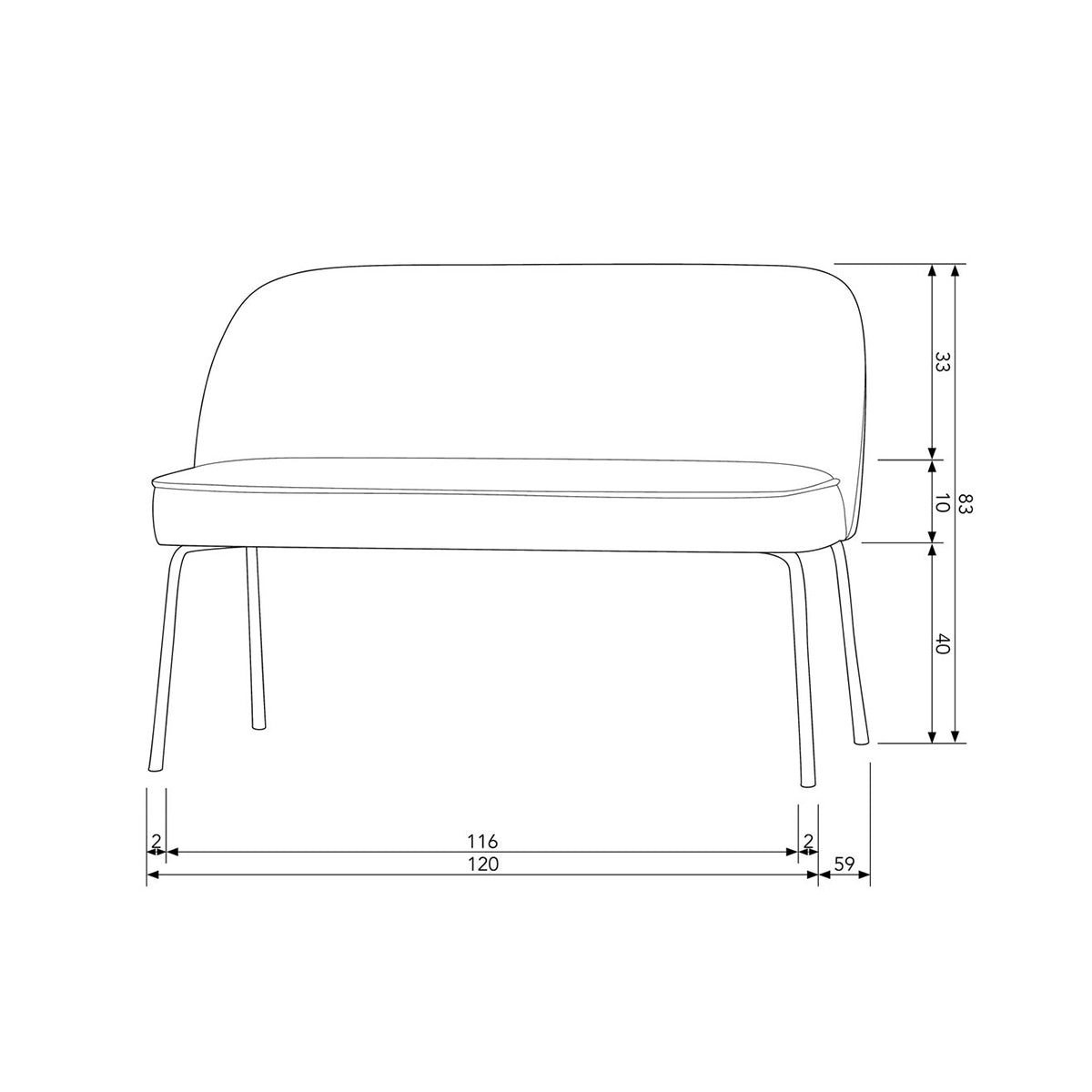 Vogue Dining Bench
