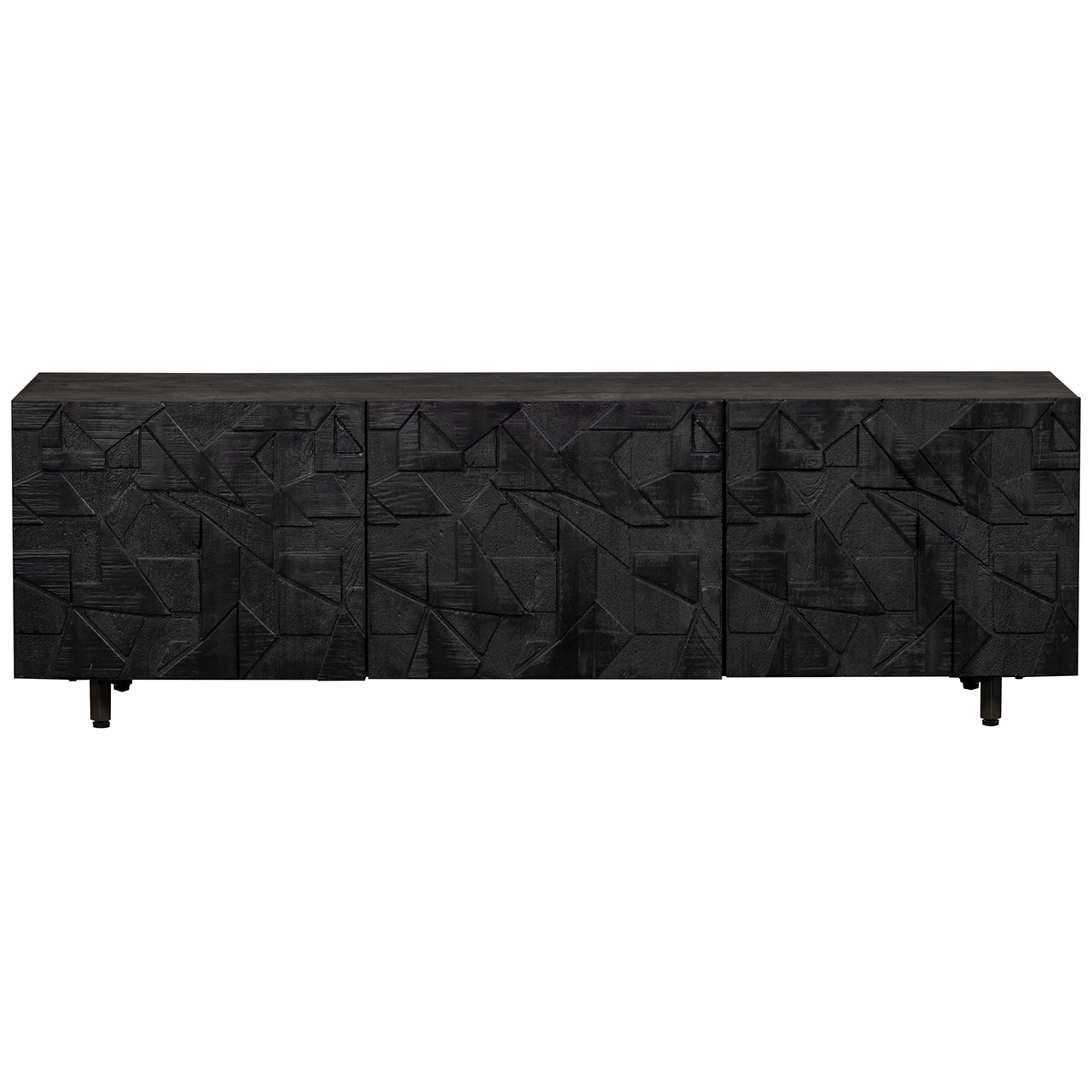 Counter Black Mango Wood TV Unit - WOO .Design