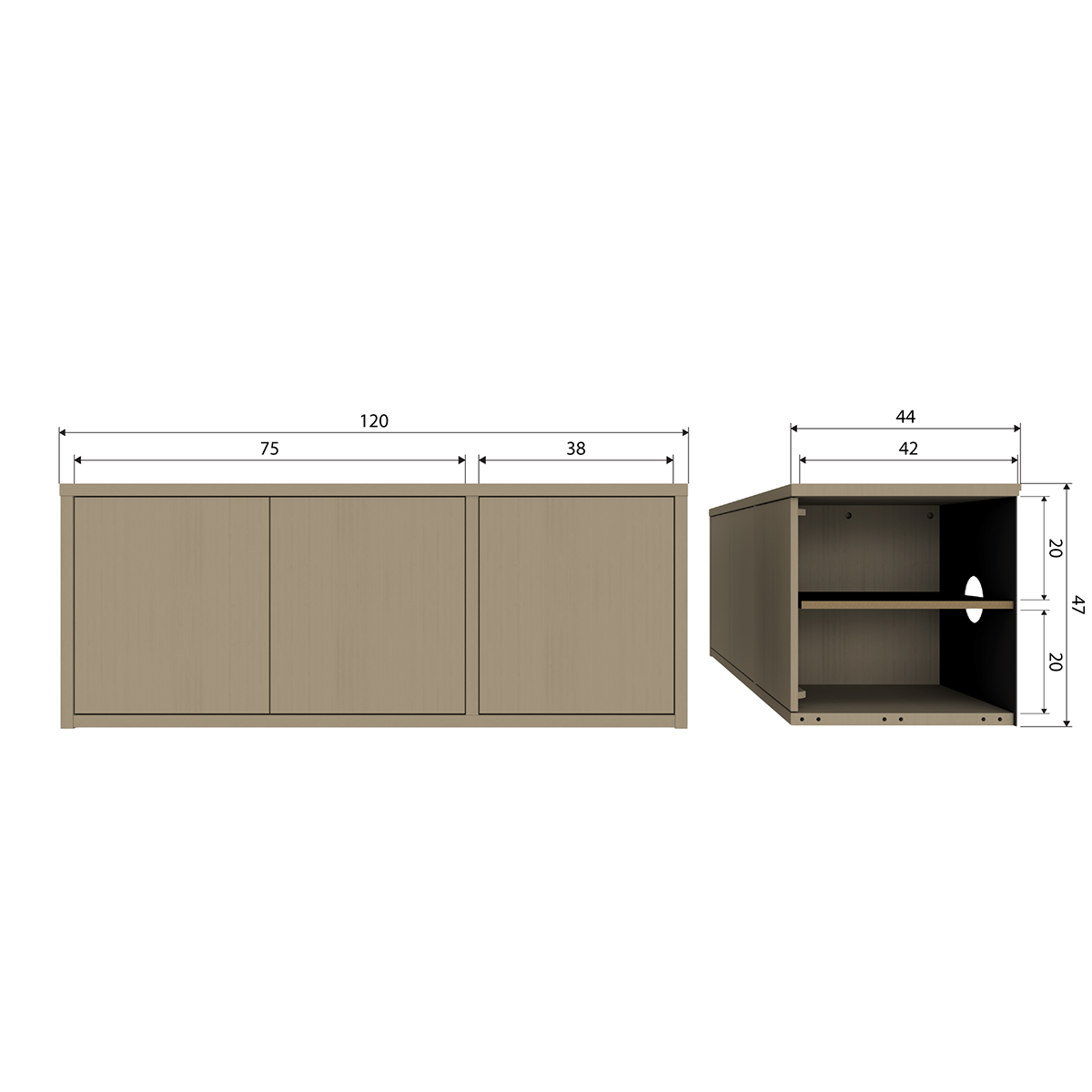 Turner Mud Pine Wood TV Unit - WOO .Design