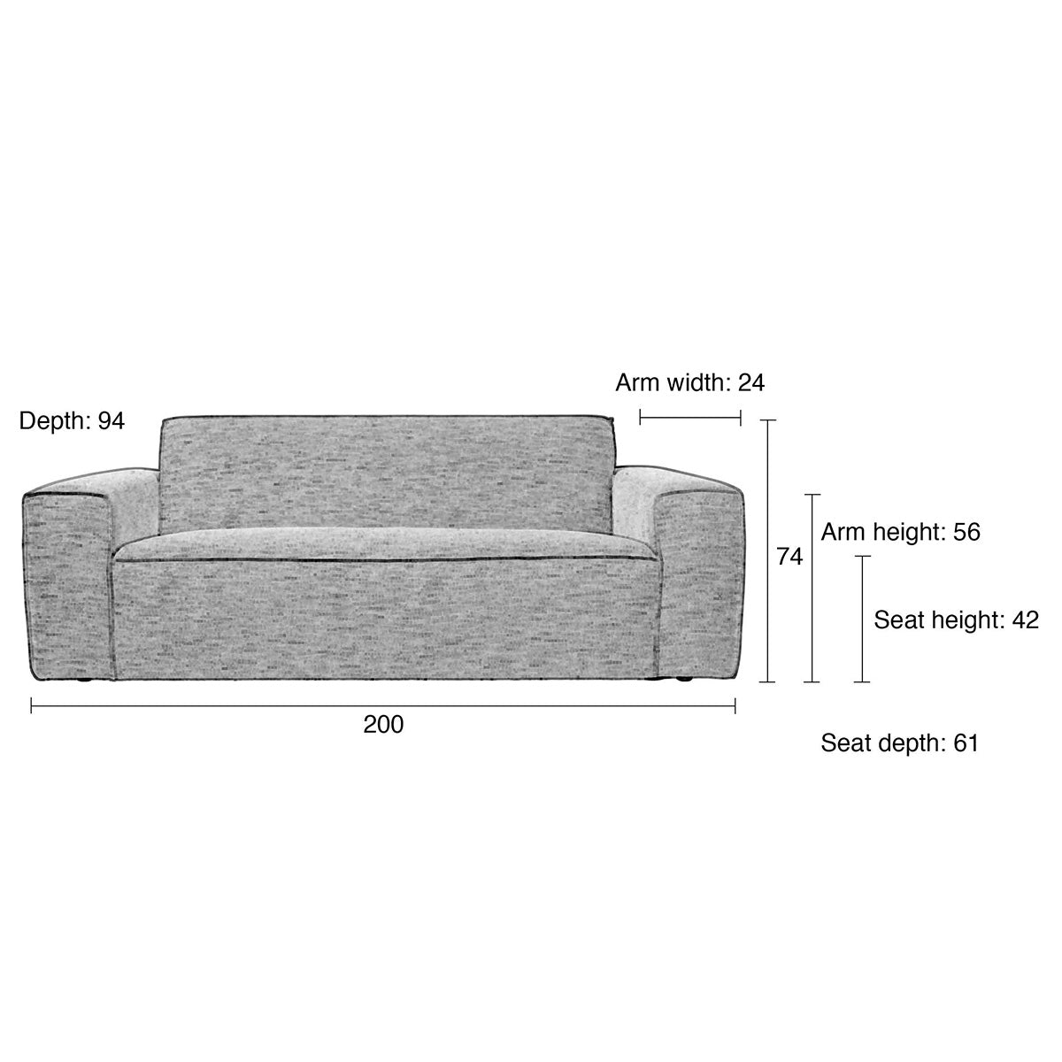Bor 2.5 Seater Sofa