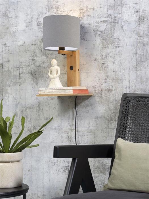 Andes Natural Wall Lamp with Shelf - WOO .Design