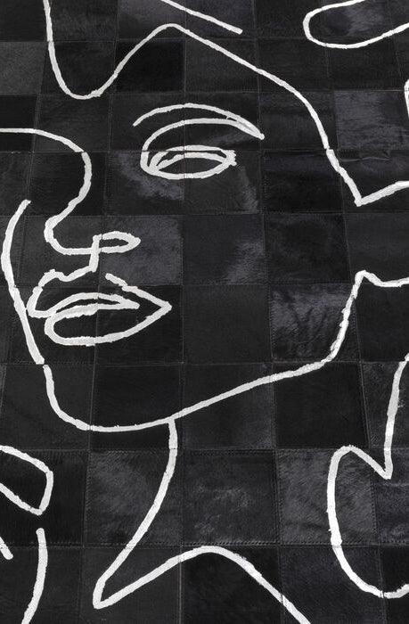 Art Faces Black Leather Carpet - WOO .Design