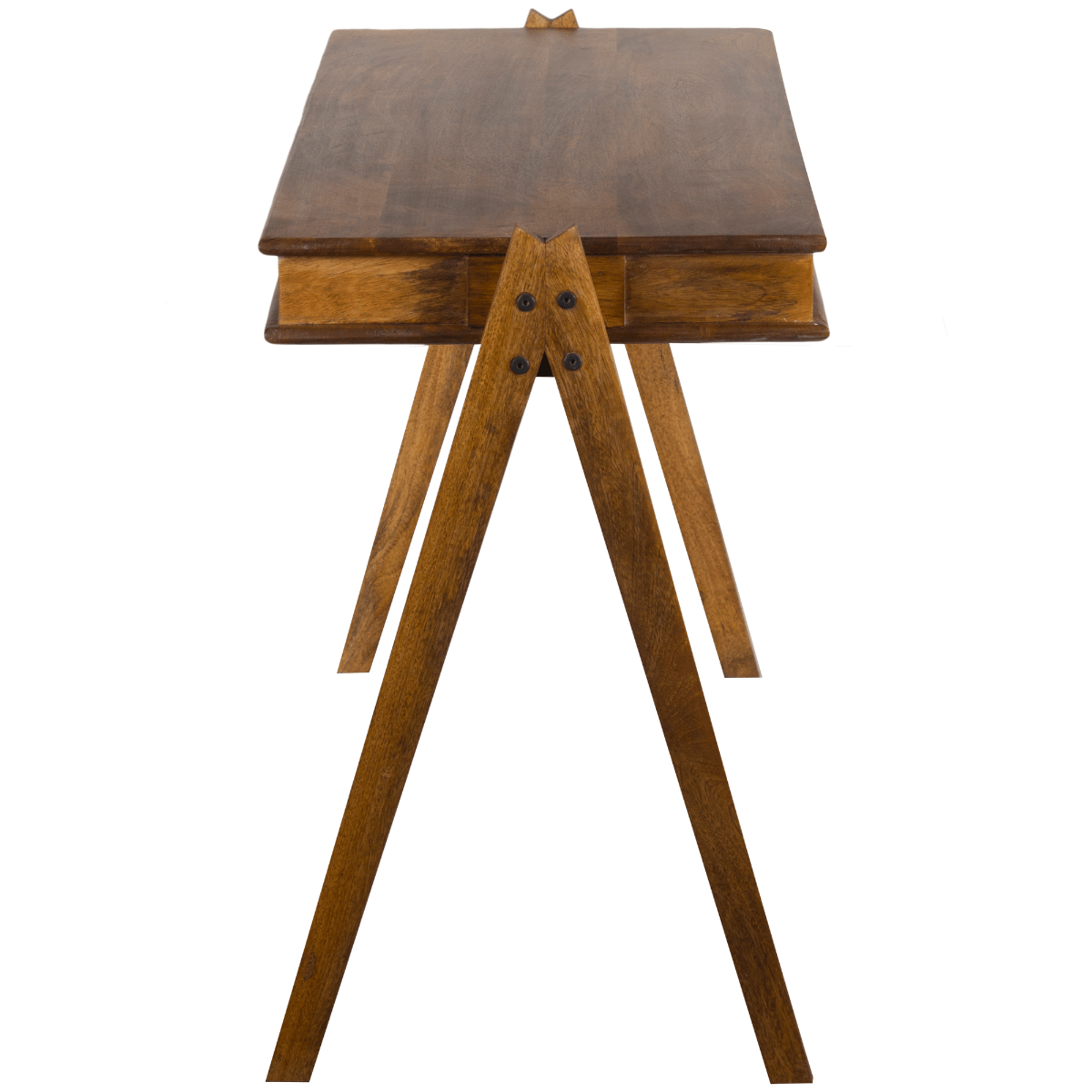 Compartment Brown Acacia Wood Desk