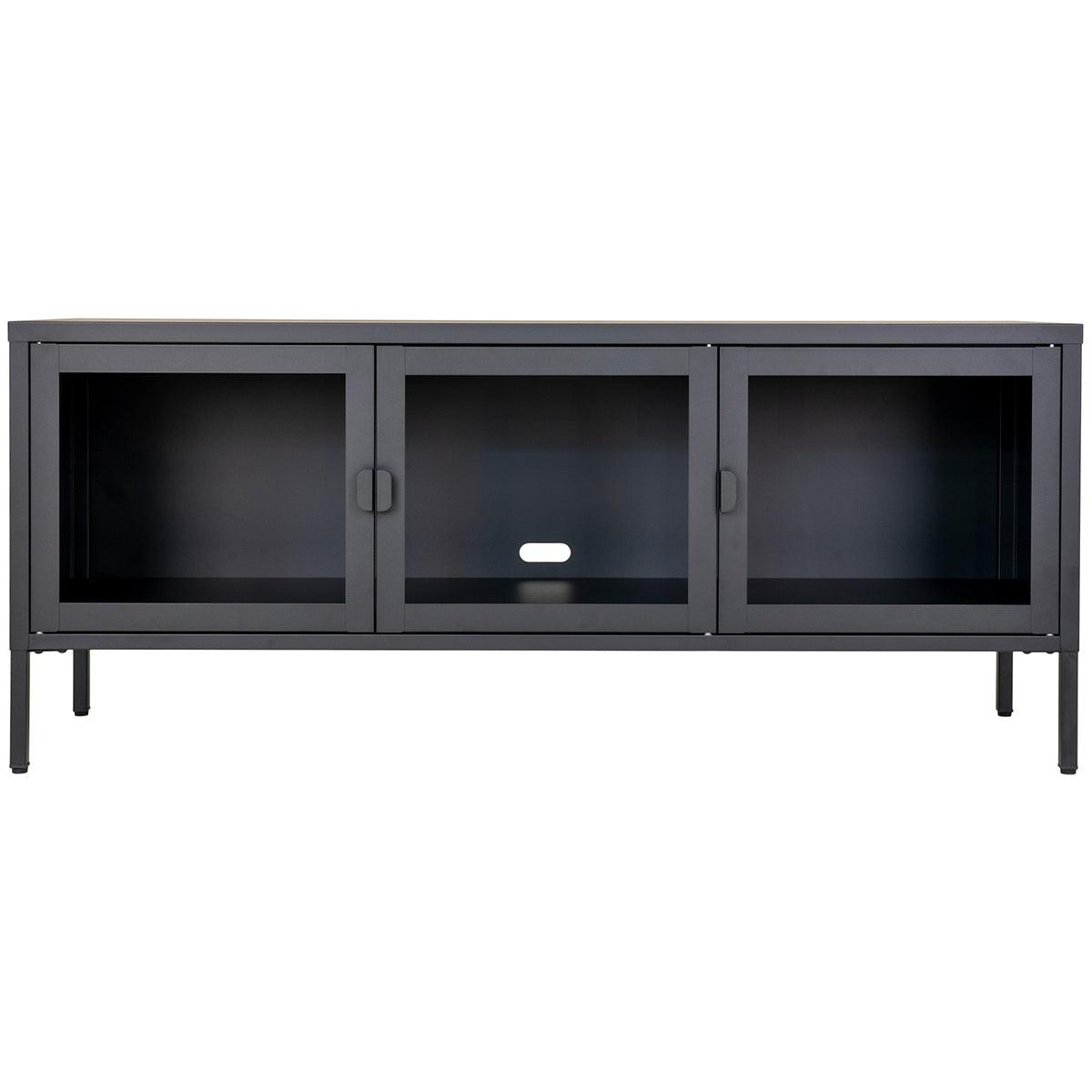 Brisbane Black Steel/Glass TV Bench - WOO .Design