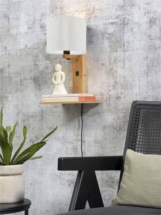 Andes Natural Wall Lamp with Shelf