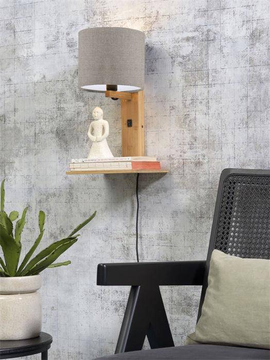 Andes Natural Wall Lamp with Shelf