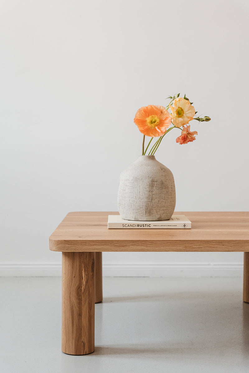 Rollo Oak Wood Coffee Table Set