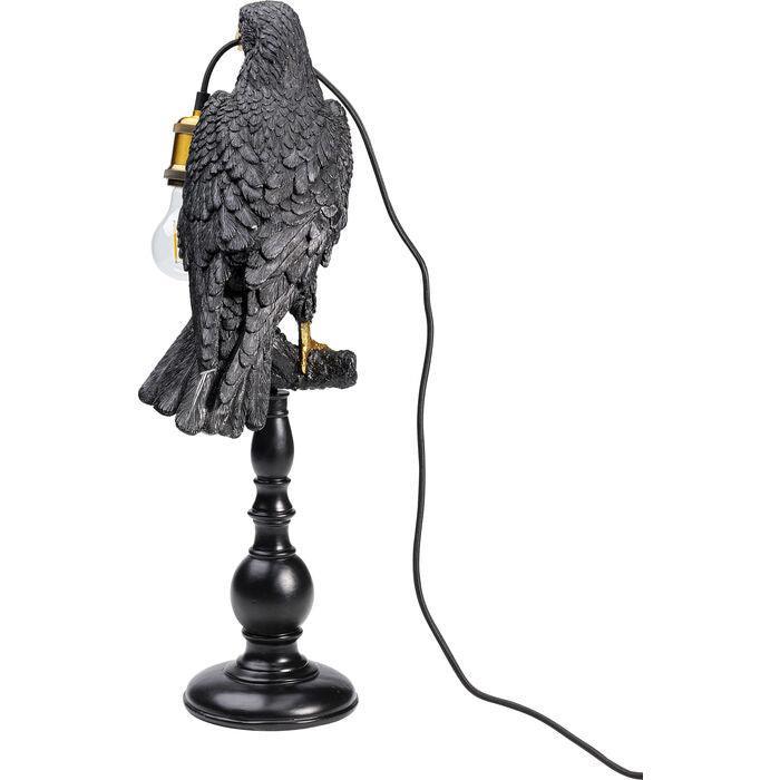 Sitting Crow Black Animal Table Lamp
