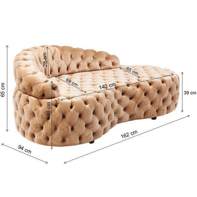 Santa Barbara Velvet Recamiere Sofa