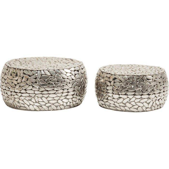 Pebbles Silver Deluxe Coffee Table (2/Set)