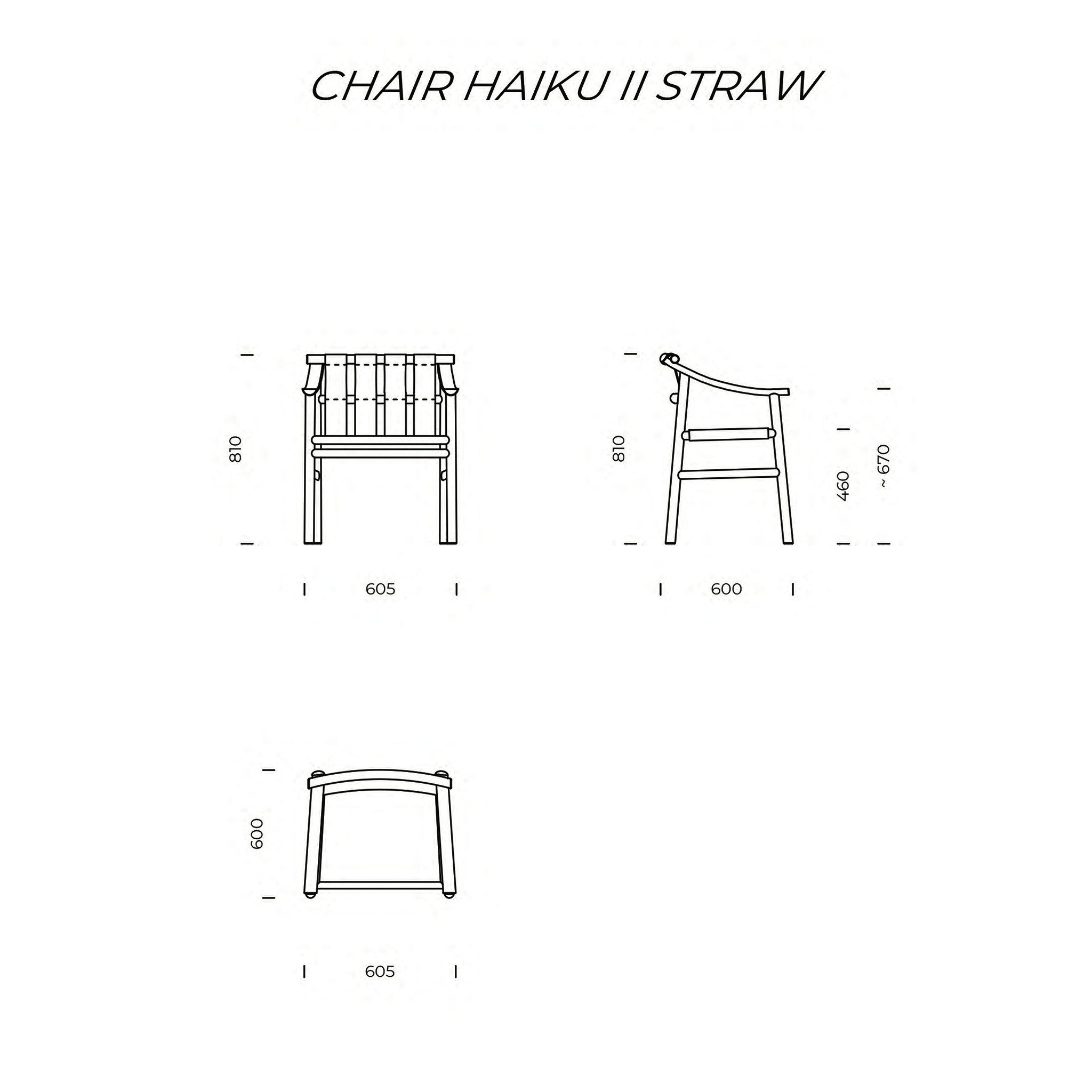 Kairo II Natural Straw Chair with Armrests