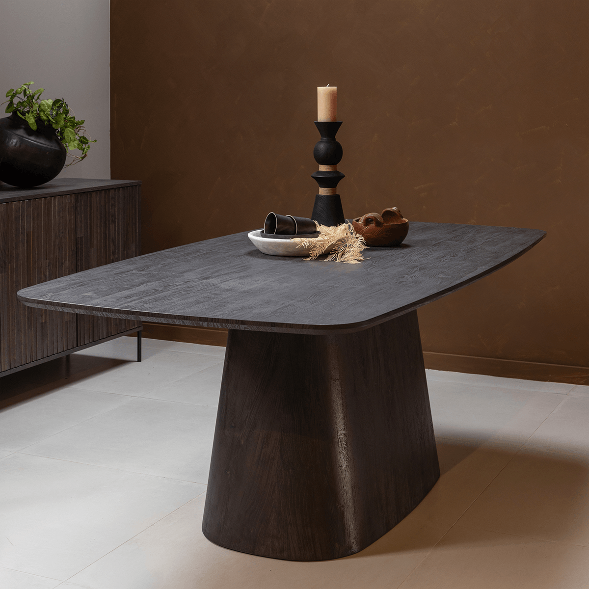 Leah Dark Brown Dining Table - WOO .Design