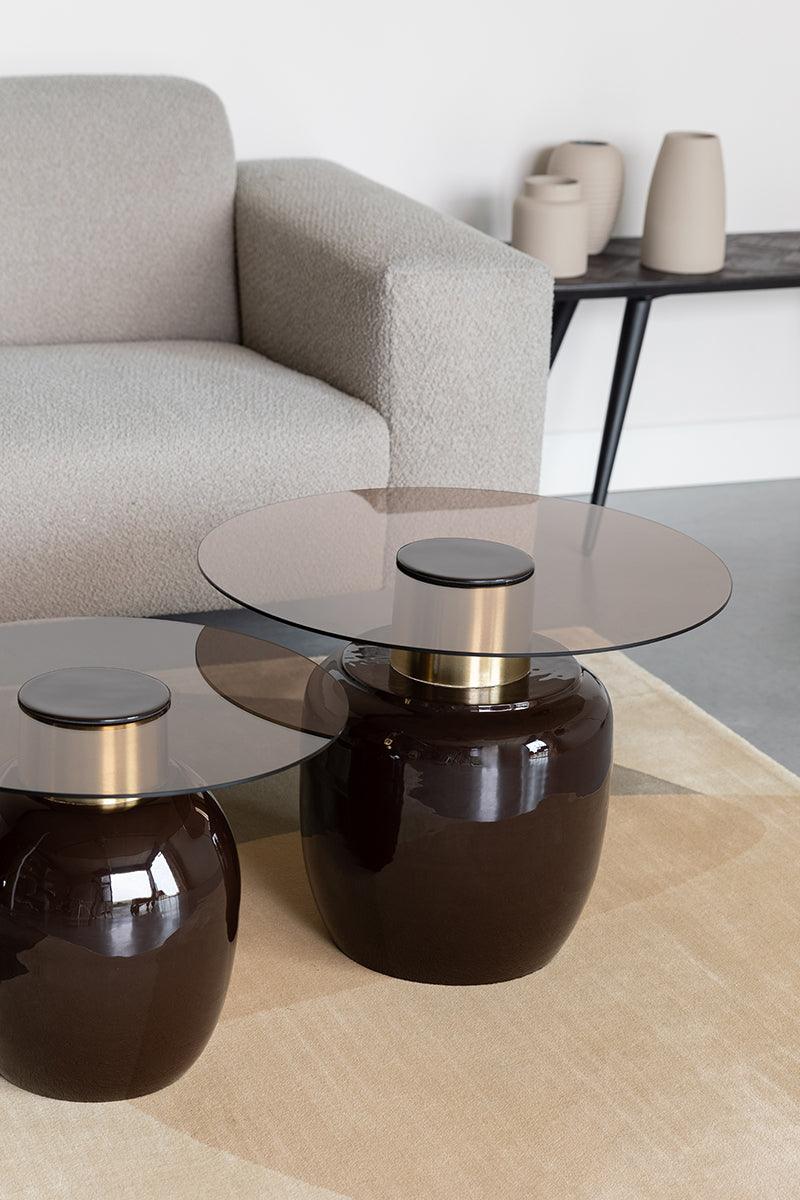 Mohra Brown Glass Side Table - WOO .Design