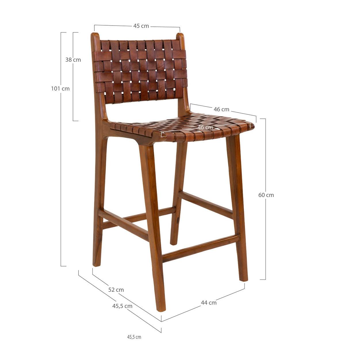 Perugia Brown Leather Counter Chair - WOO .Design