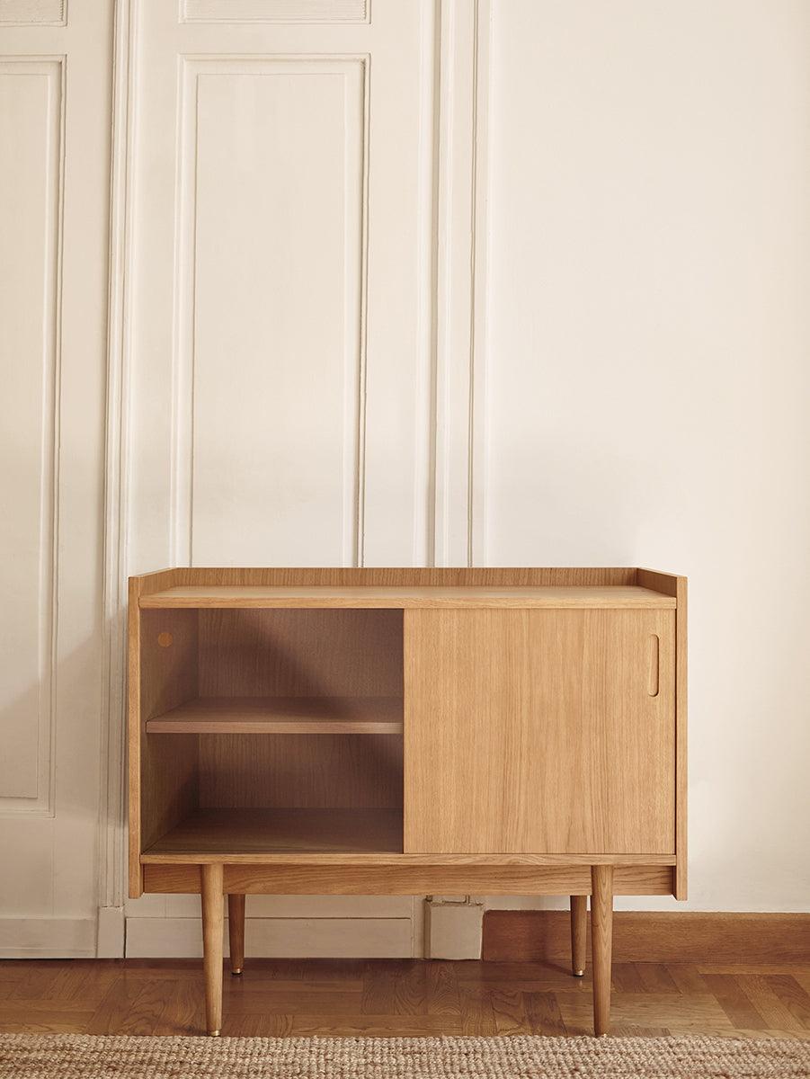 Petite 1050 Oak Wood/Glass Sideboard - WOO .Design