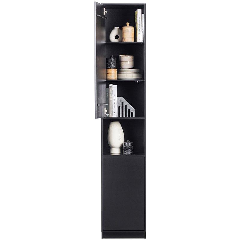 Finca Deep Black Pine Wood Storage Cabinet 40 cm