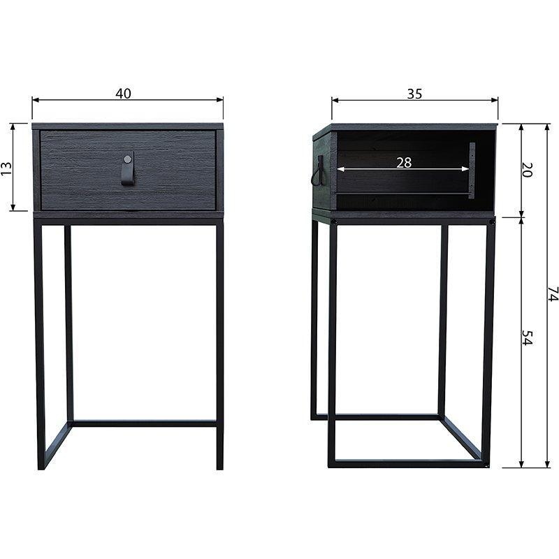 Zola Black Night Stand