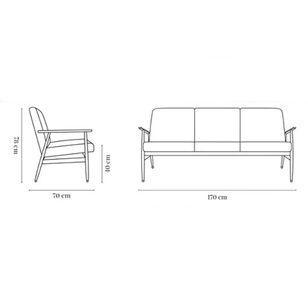 Fox Mid-Century Design 3 Seater Sofa - WOO .Design