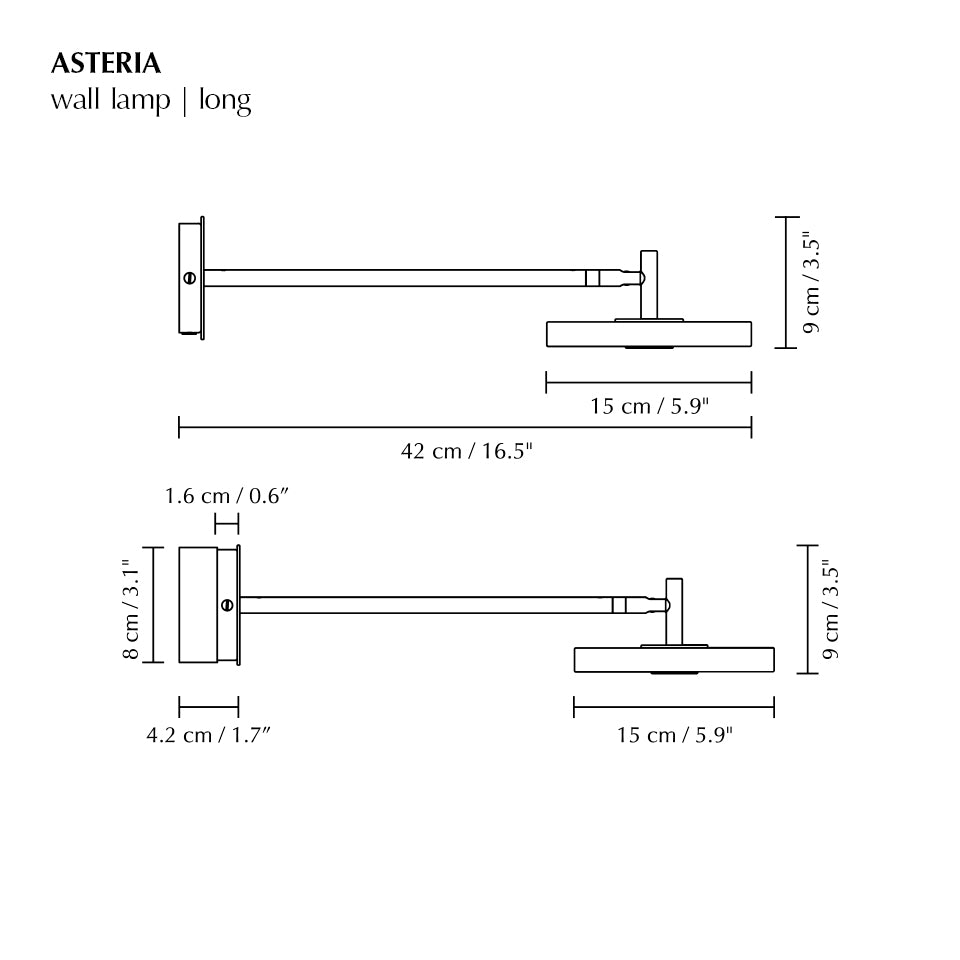 Asteria Monochrome Short Wall Lamp