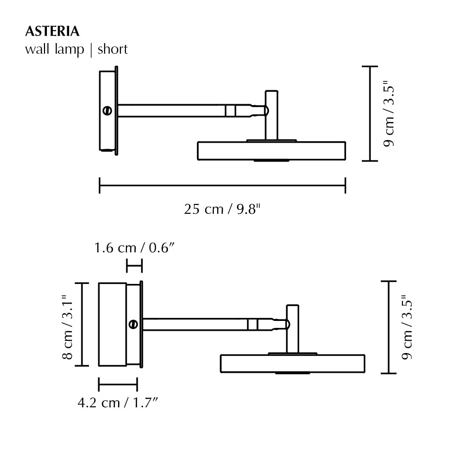 Asteria Short Wall Lamp
