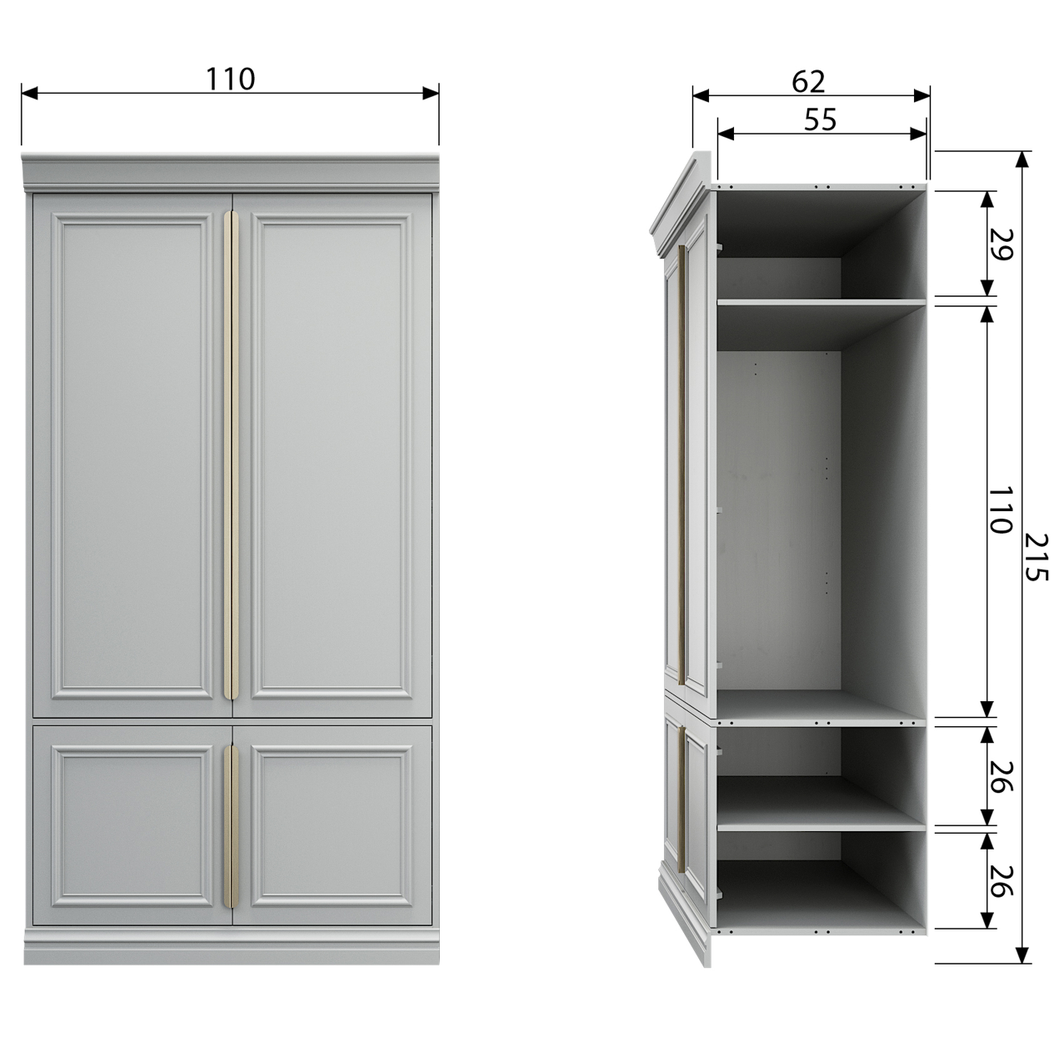 Organize Mist Pine Wood Wardrobe - WOO .Design
