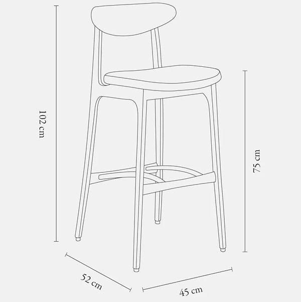 200-190 S/75 Mid-Century Design Barstool - WOO .Design