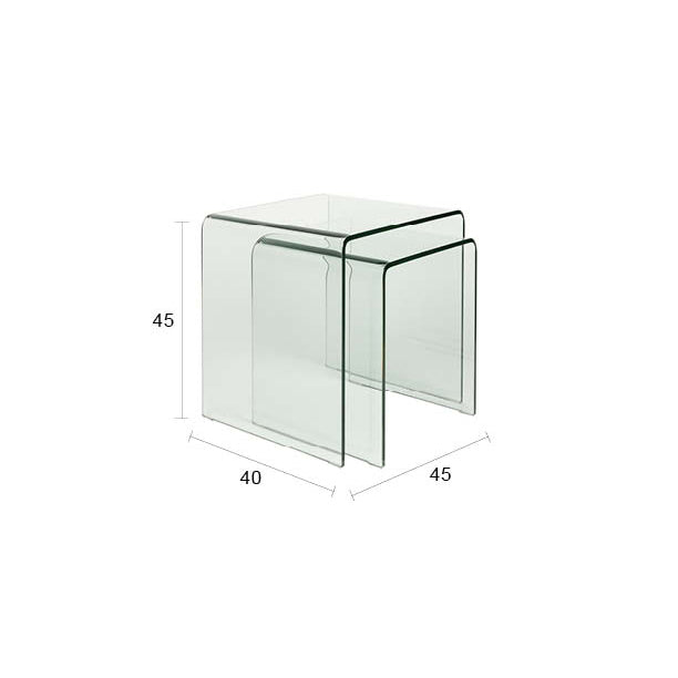 Vetro Transparant Side Table (2/Set)