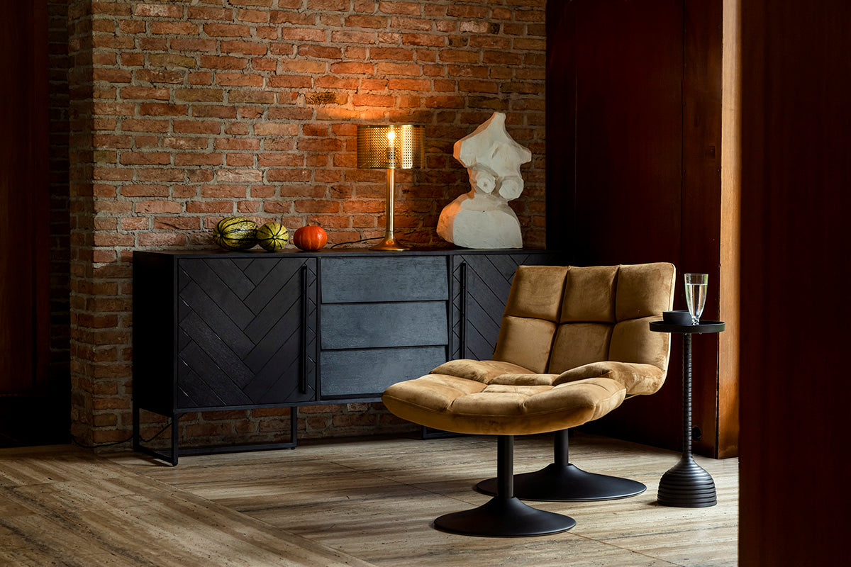 Bar Golden Brown Velvet Lounge Chair (Display)
