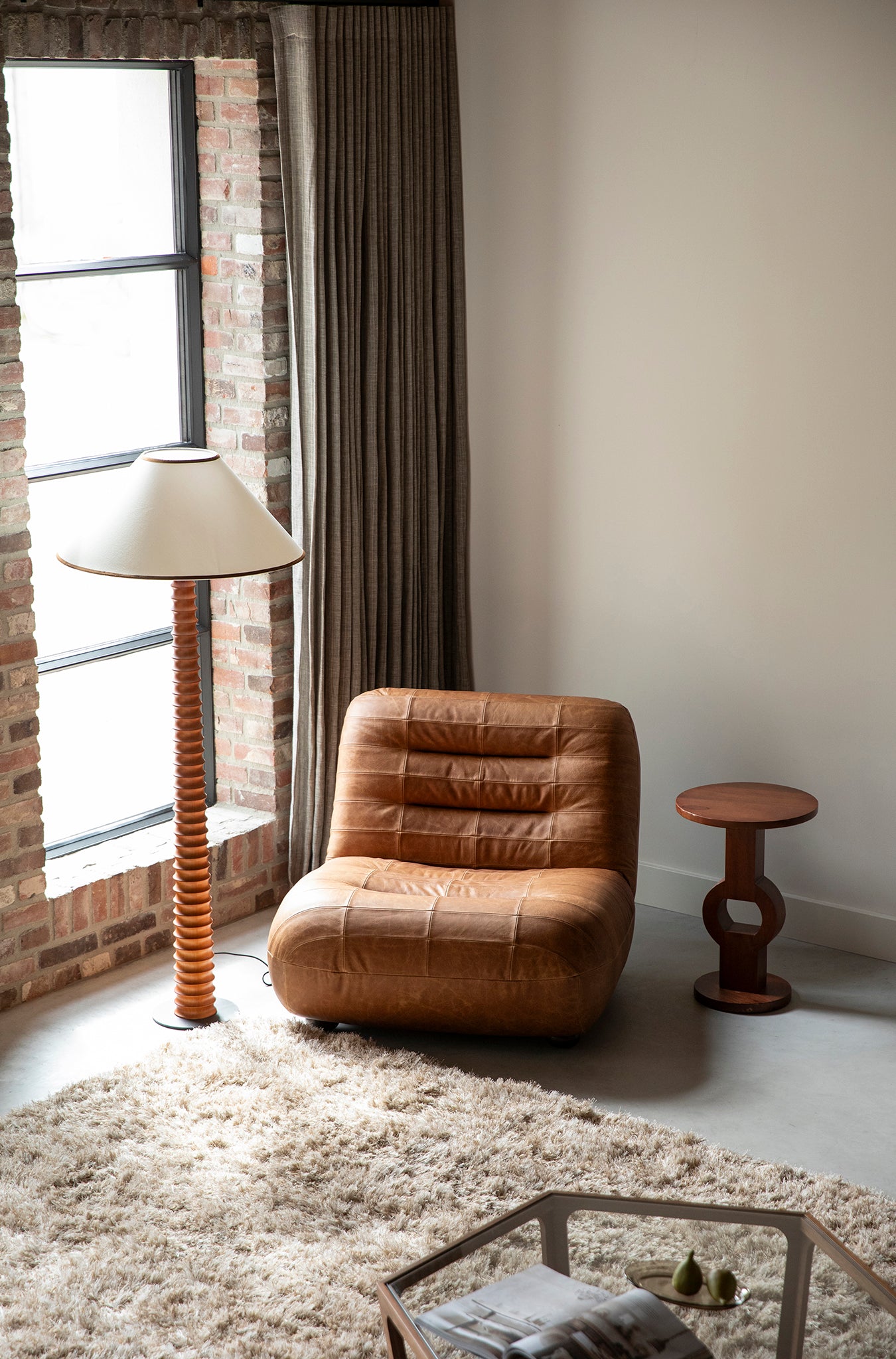 Wyatt Wax Leather Lounge Chair