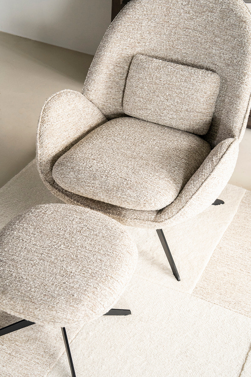 Ryan Zora Armchair with Footstool