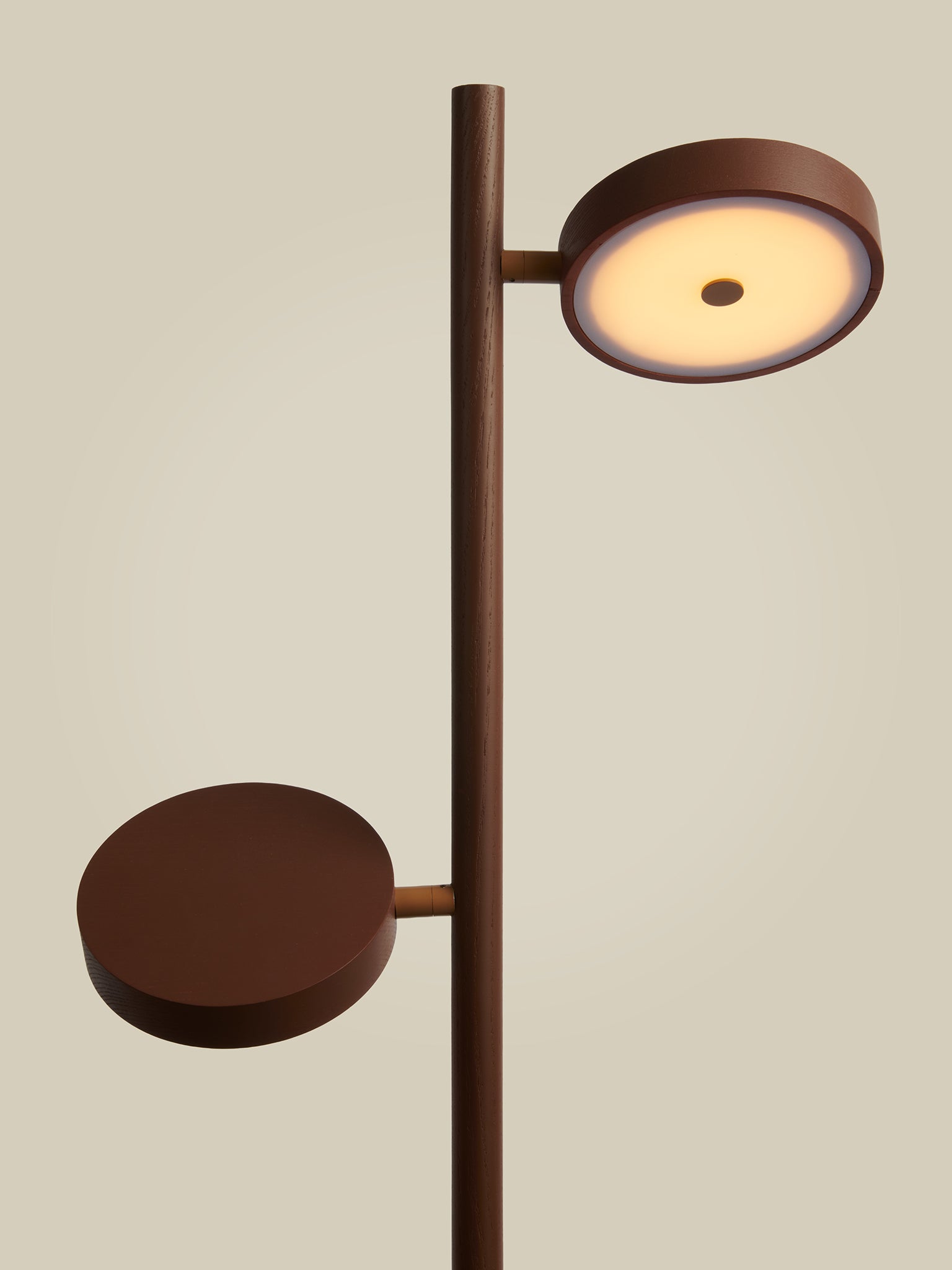 Okinawa Ash Wood 2 Shade Floor Lamp