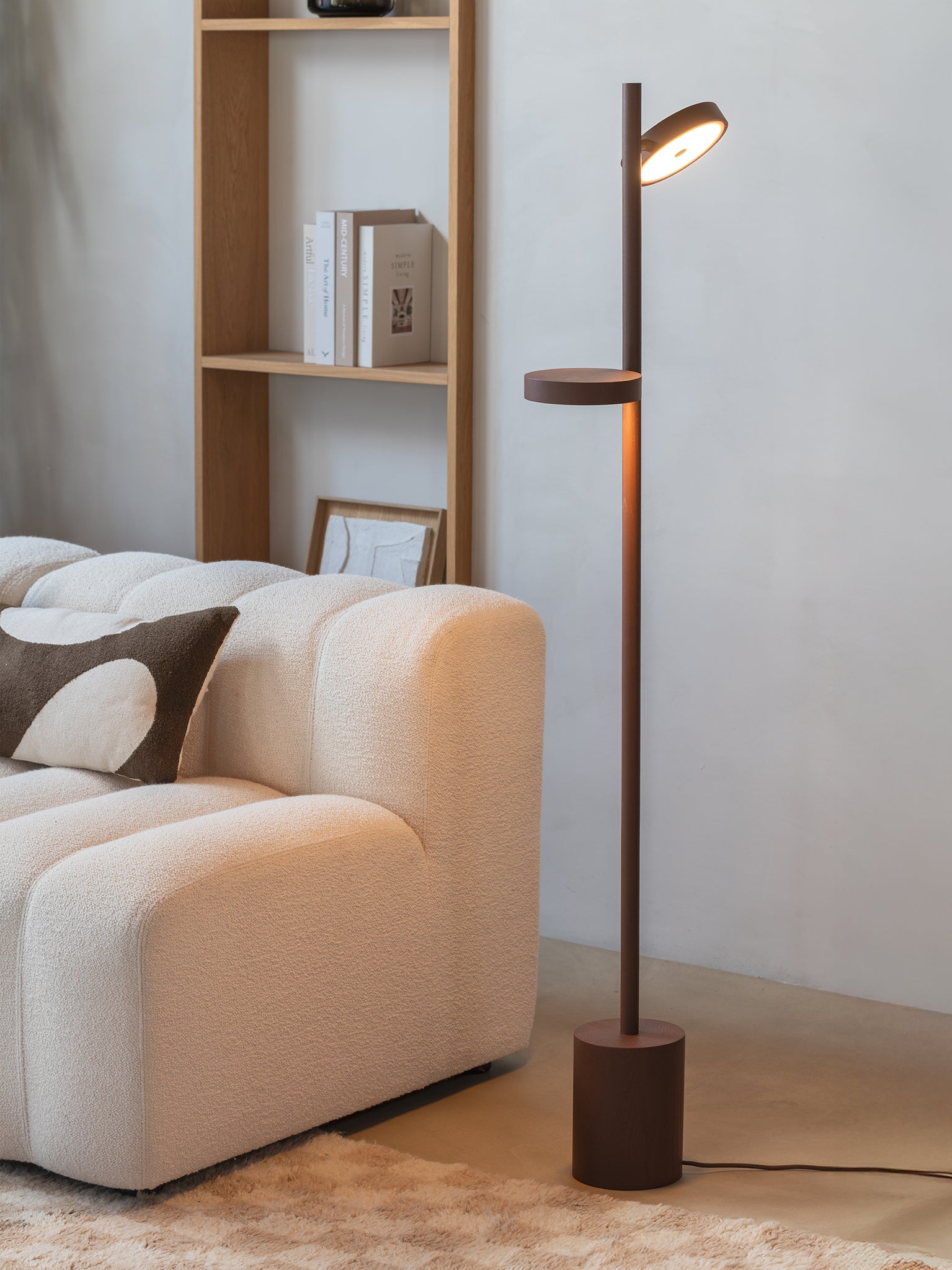 Okinawa Ash Wood 2 Shade Floor Lamp