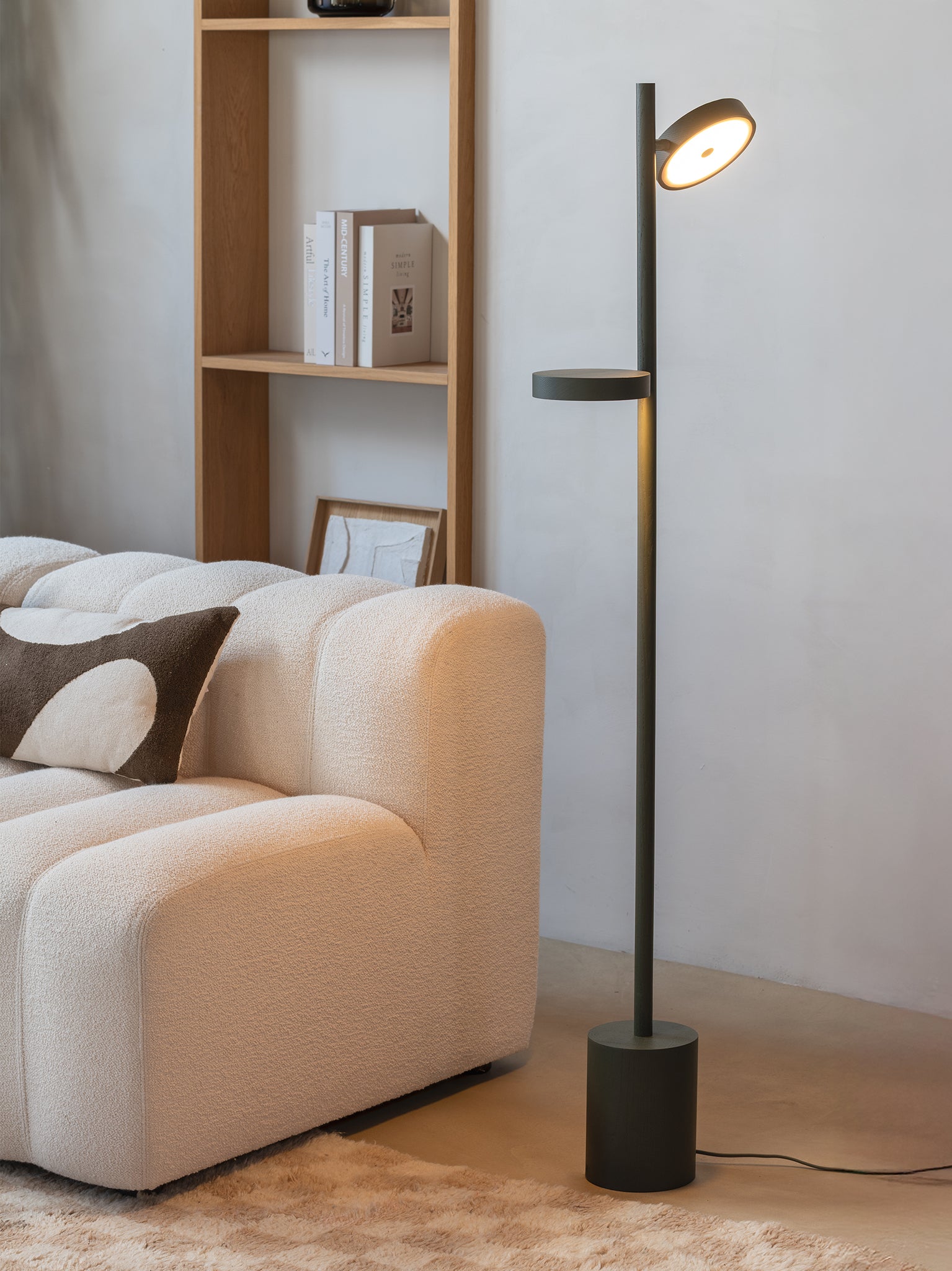 Okinawa Ash Wood 2 Shade Floor Lamp