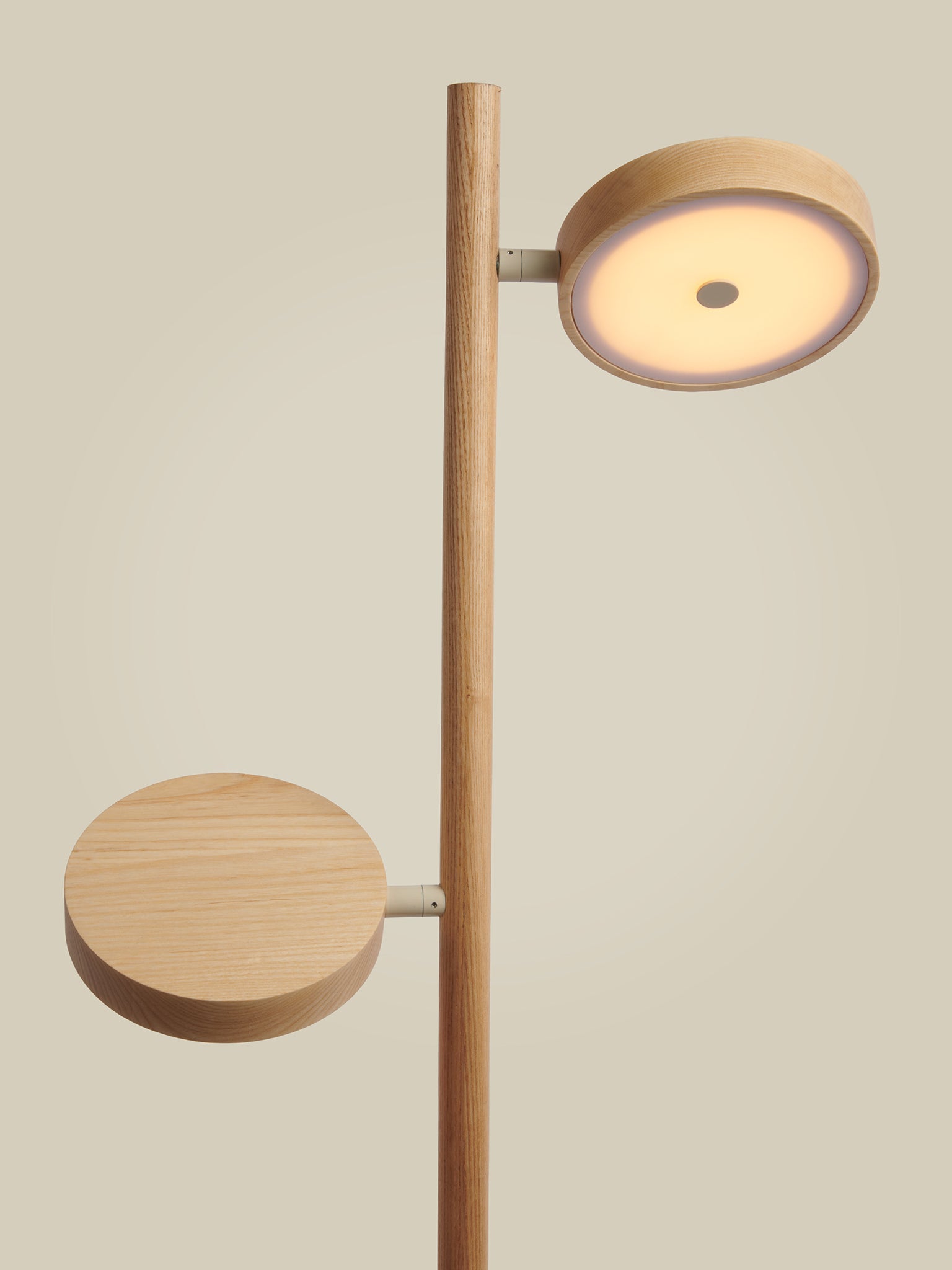 Okinawa Ash Wood 2 Shade Floor Lamp