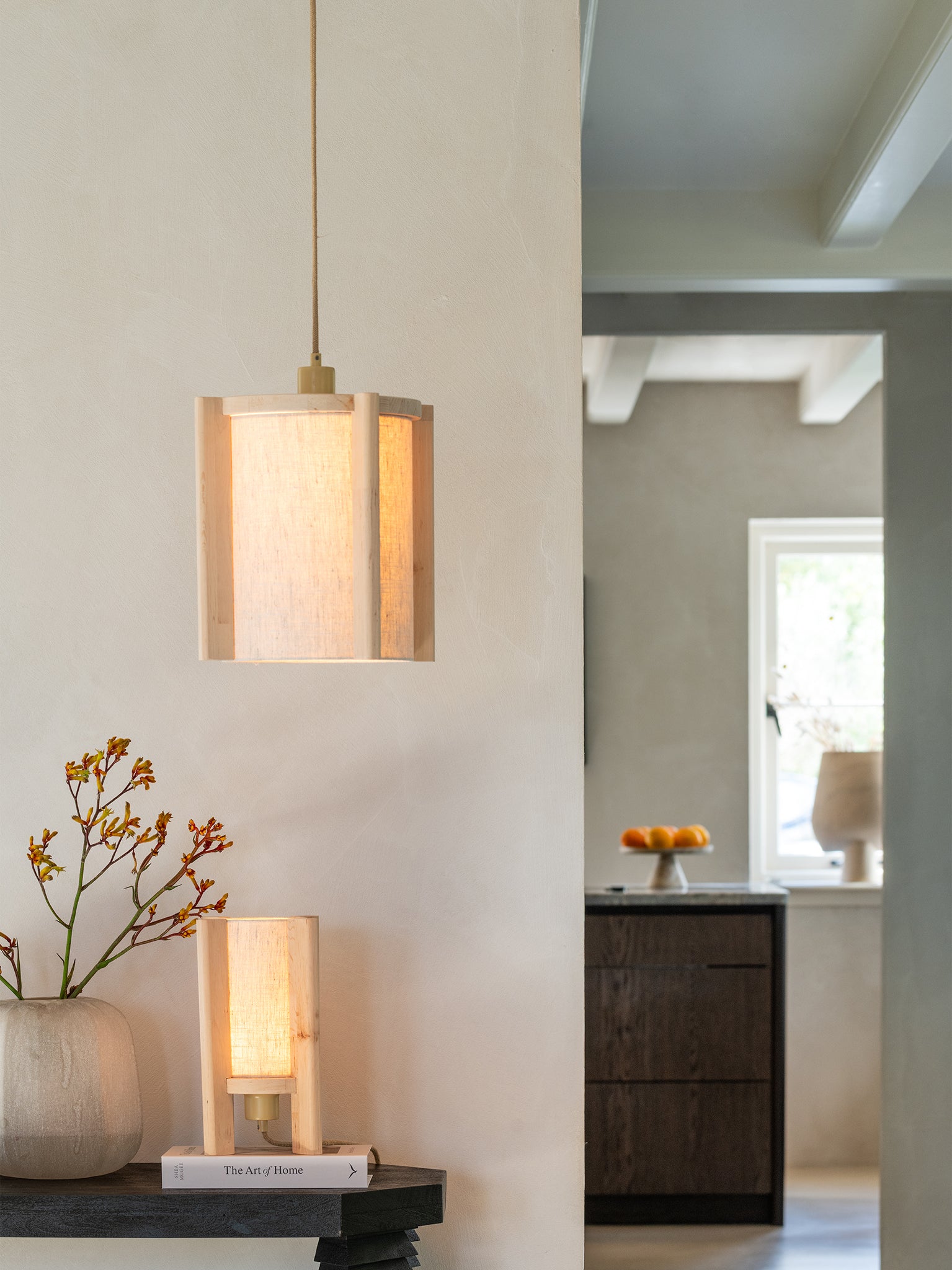 Corsica Beech Wood Hanging Lamp