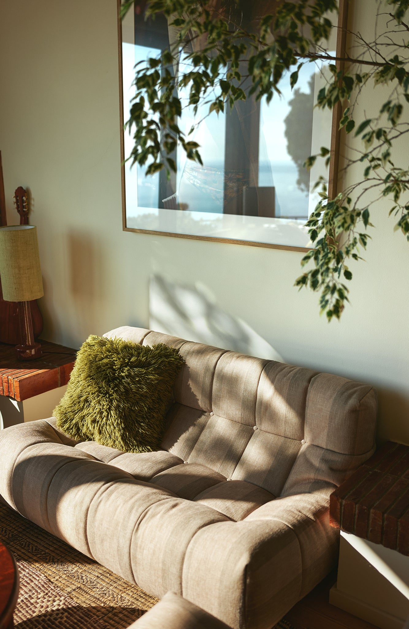Fluffy Olive Cushion