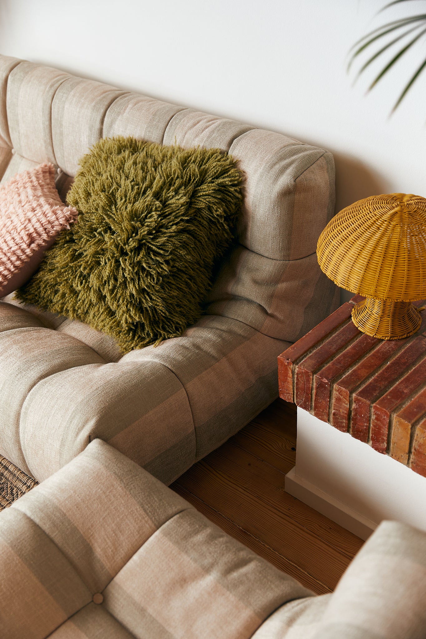 Fluffy Olive Cushion