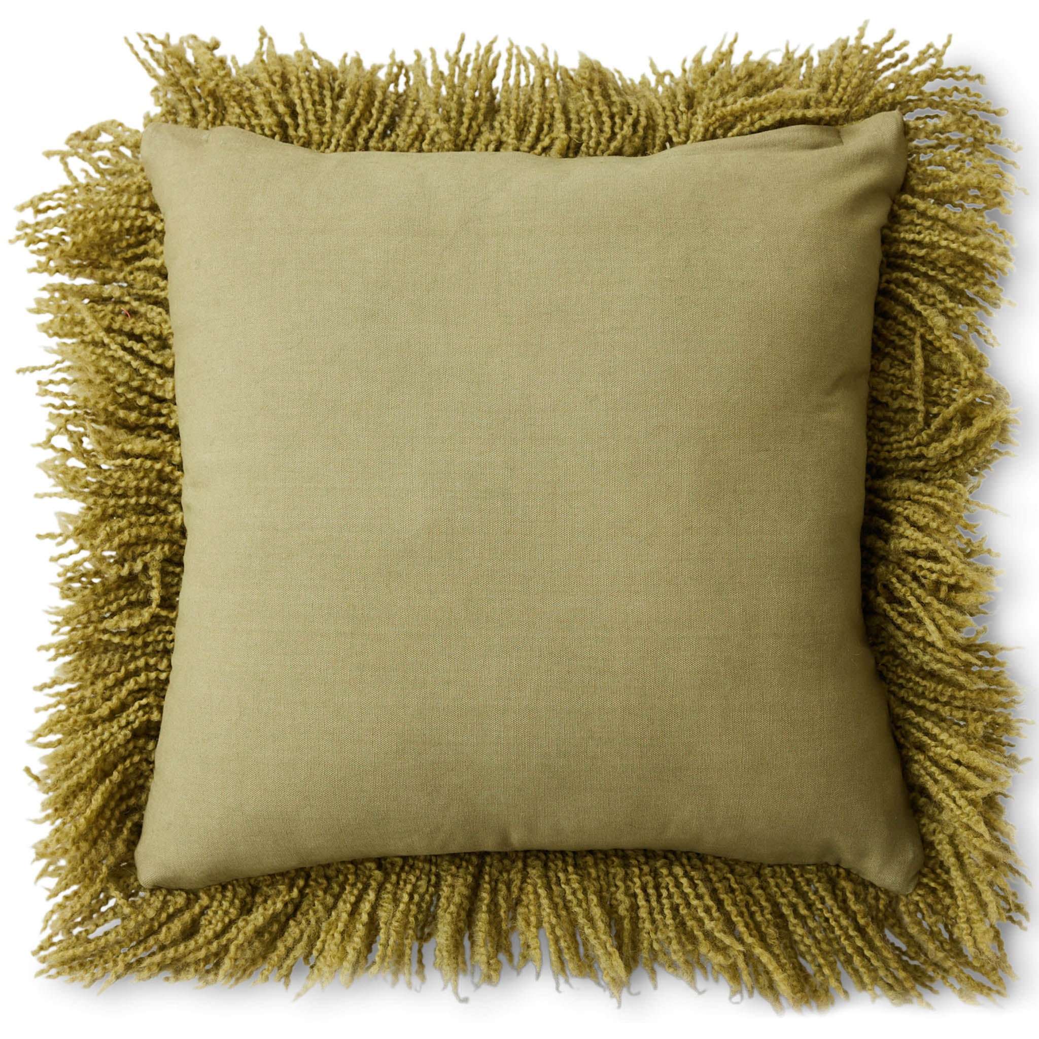 Fluffy Olive Cushion