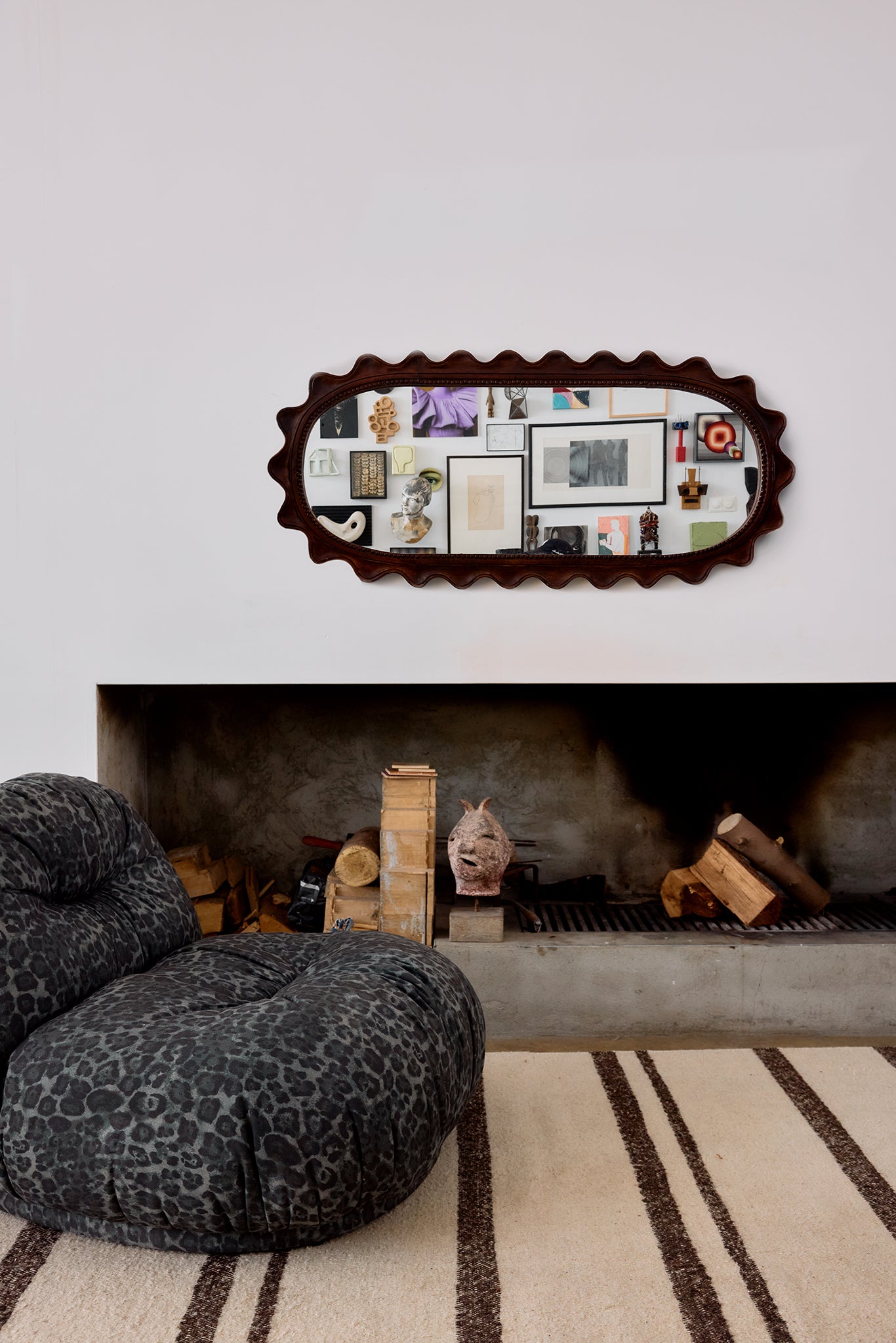 Wooden Ripple Mirror
