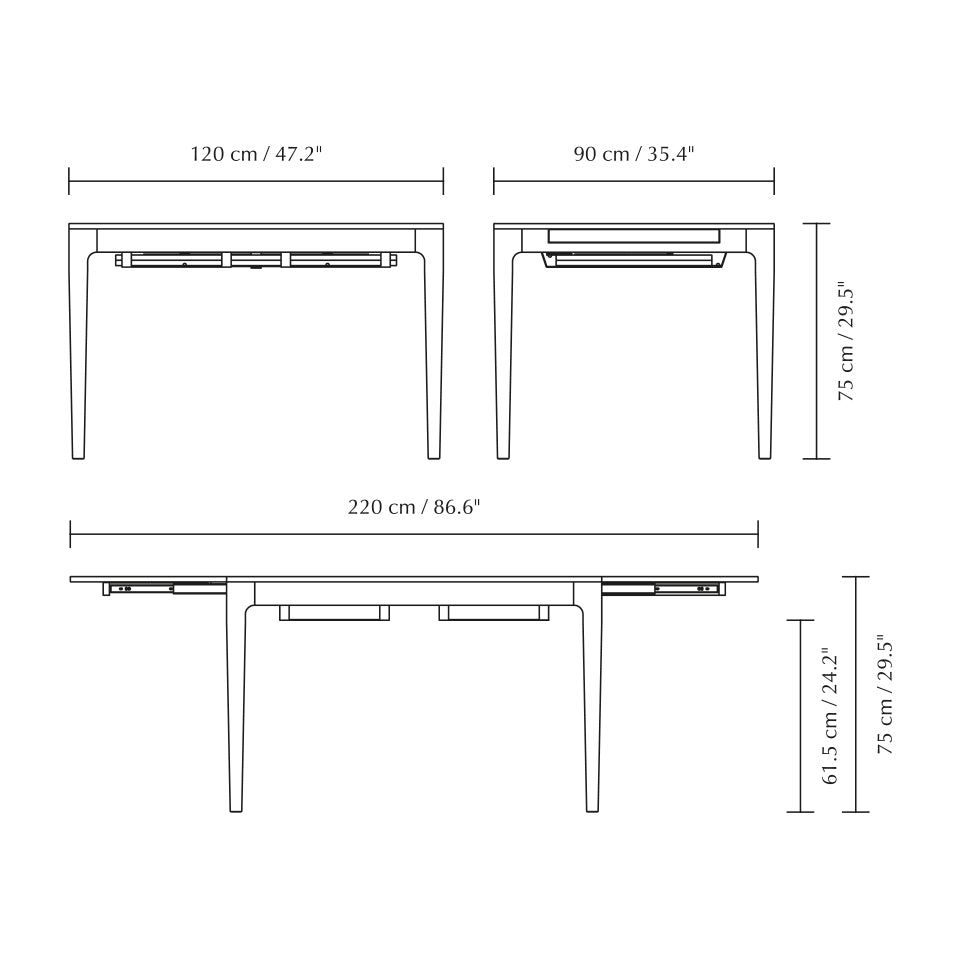 Heart'n'Soul Walnut Extendable Dining Table