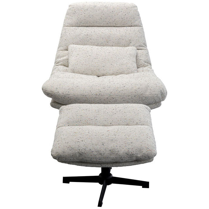 Columbia Swivel Armchair with Stool - WOO .Design