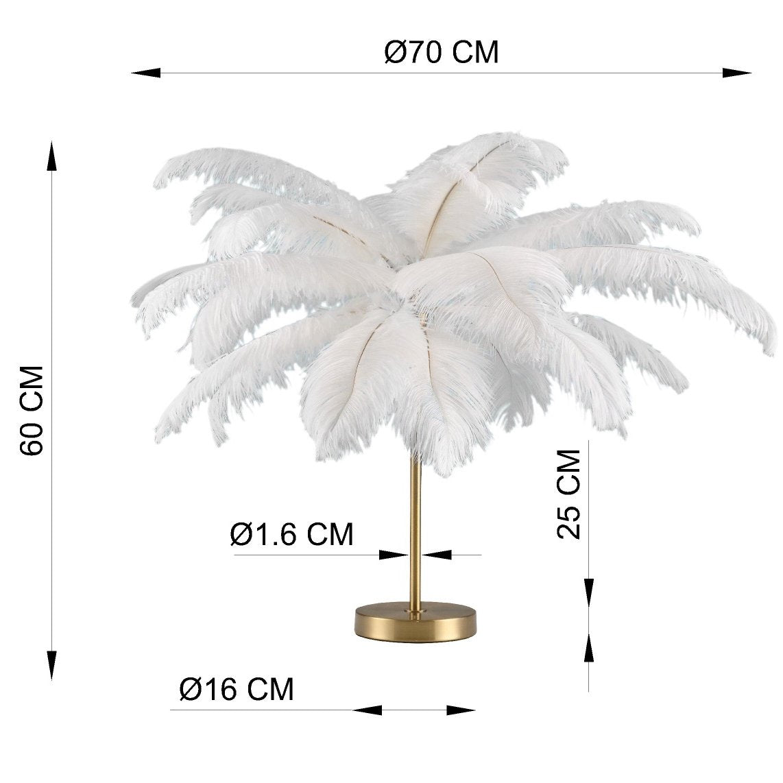Feather Palm Table Lamp