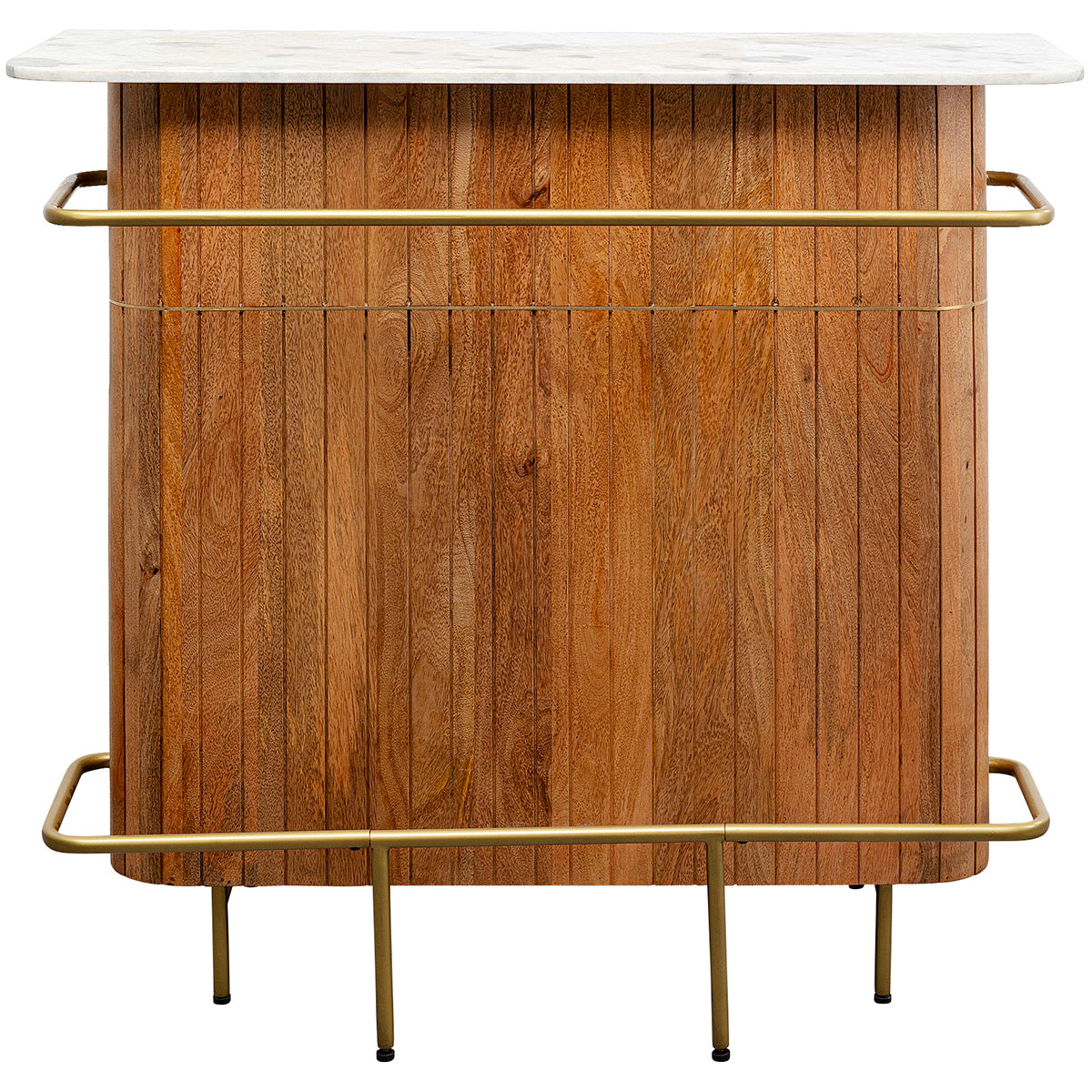 Grace Mango Wood/Marble Bar Cabinet