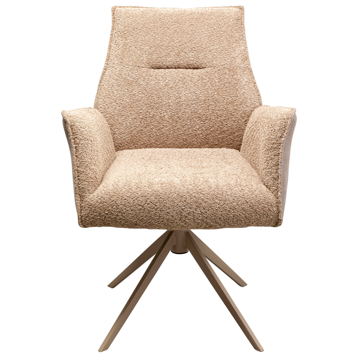 Liverpool Greige Swivel Chair with Armrest
