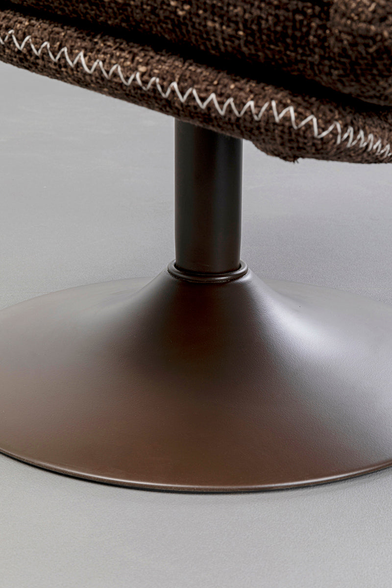 Montreal Brown Armchair with Stool real Brown Armchair with Stool