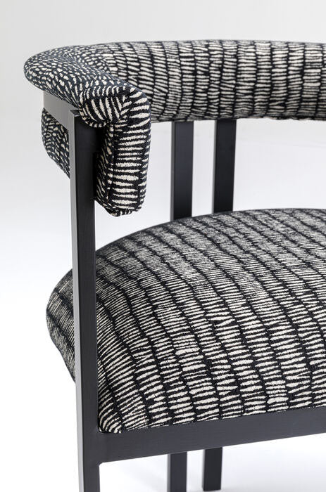 Paris Black/White Chair with Armrest - WOO .Design