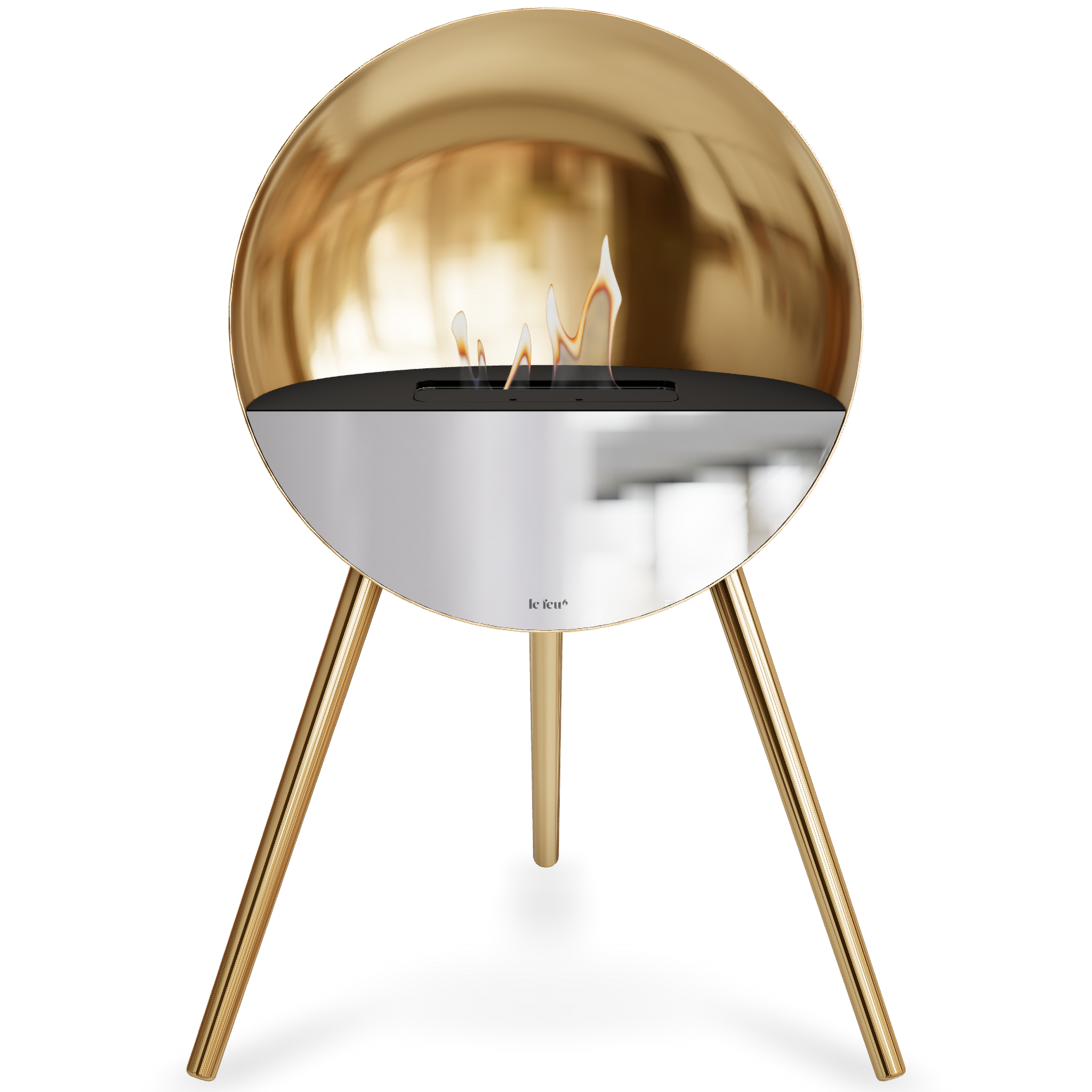 Eye Chromed Rose Gold Bio Fireplace