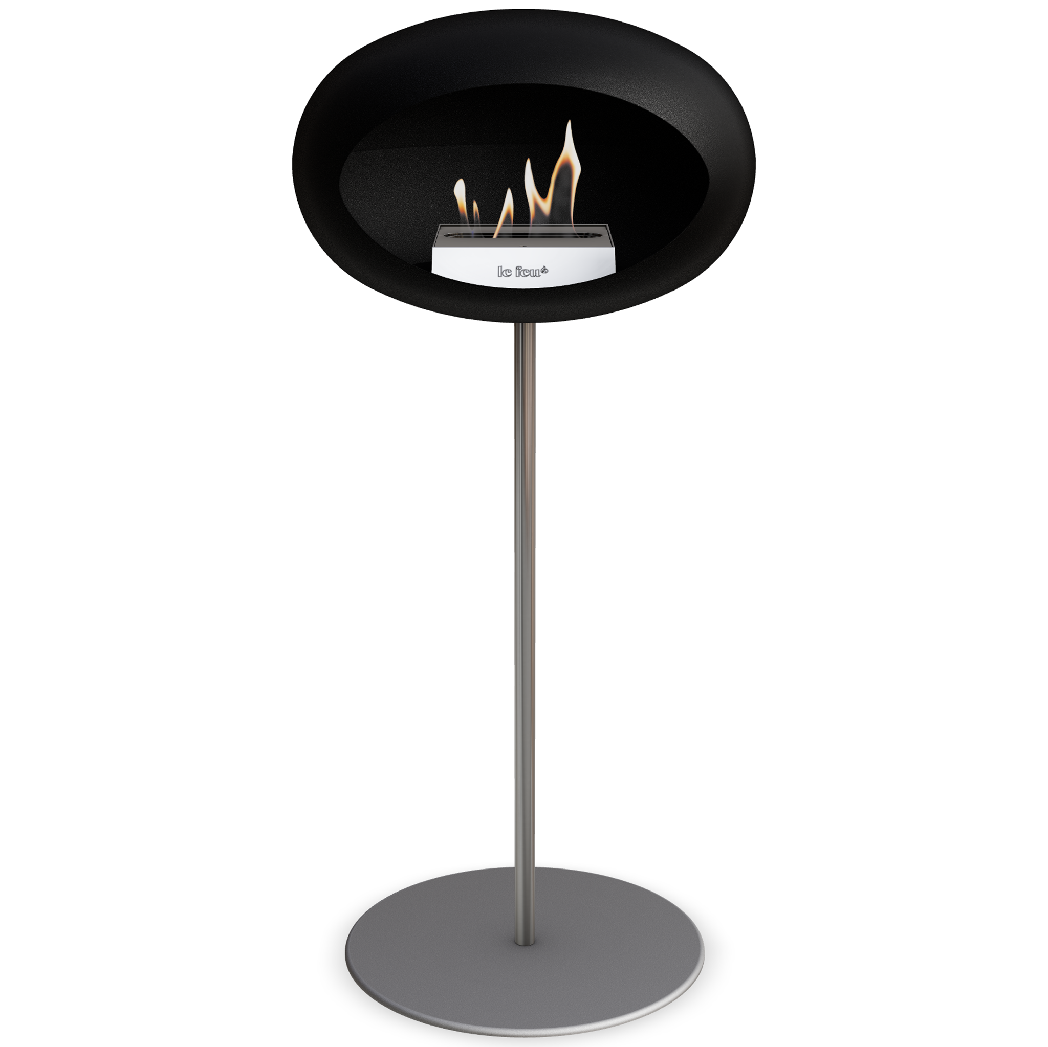Ground Steel High Black Bio Fireplace
