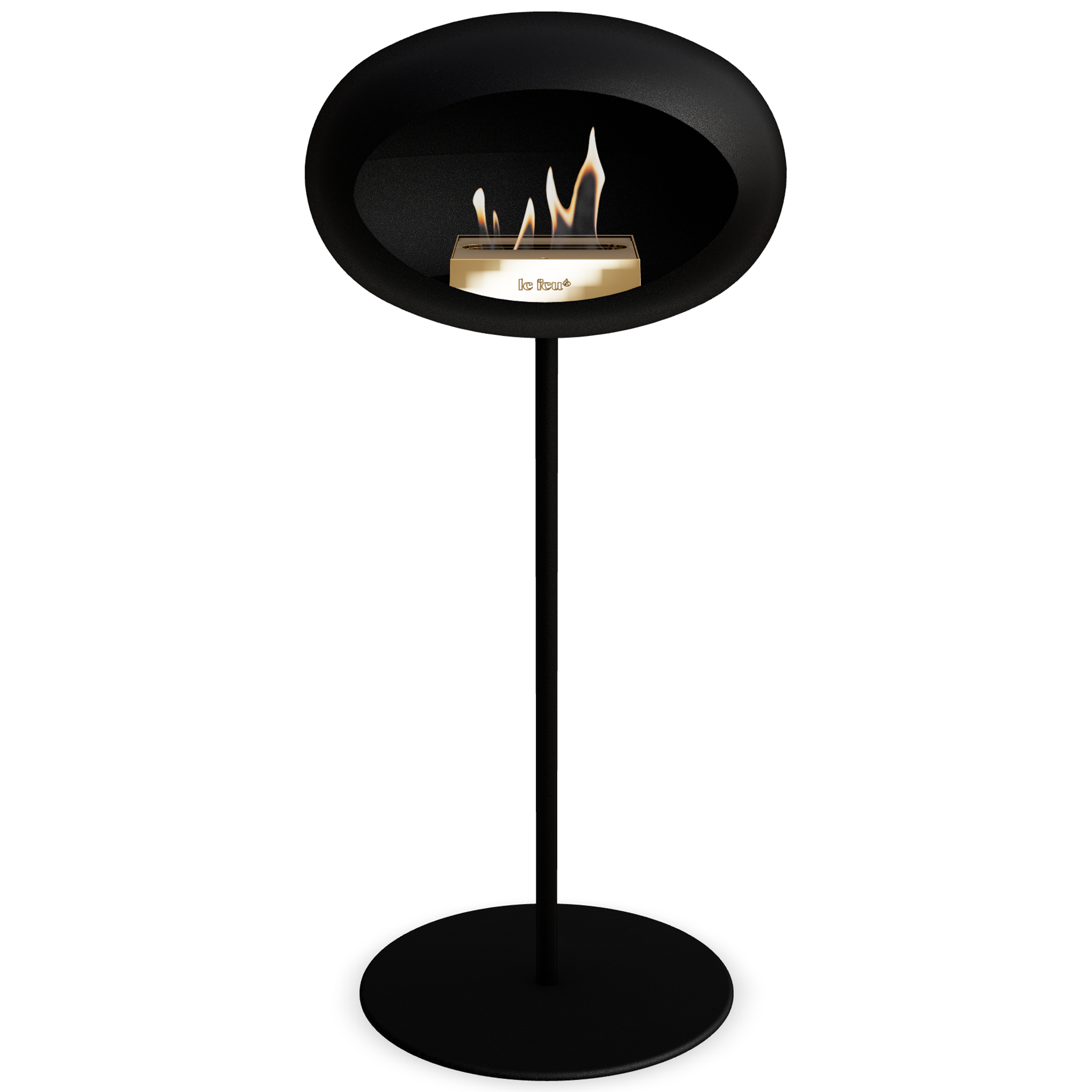 Ground Steel High Black Bio Fireplace